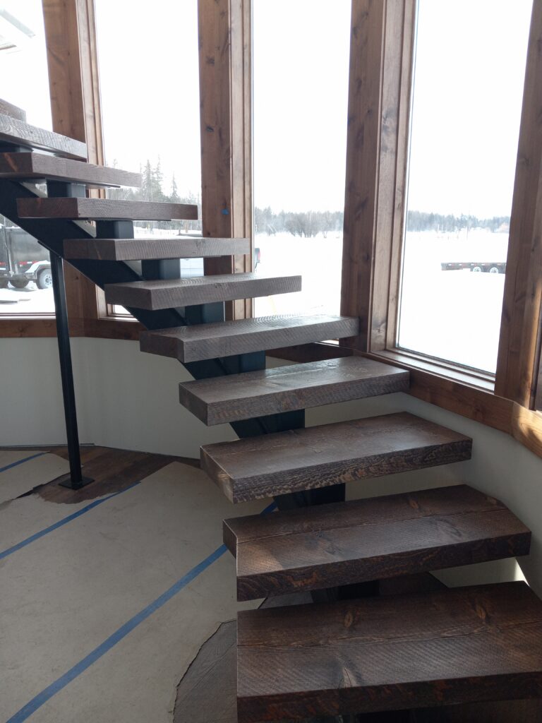 Stairs leading to 2nd floor | Rhino Customs | Columbia Falls, Montana